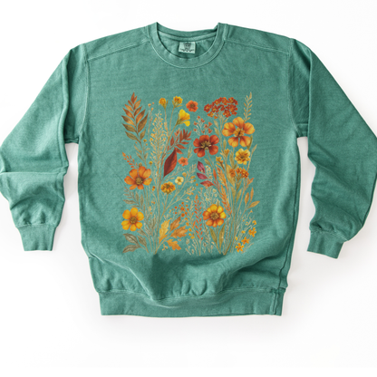 Autumn Floral - Comfort Colors Premium Heavyweight Sweatshirt