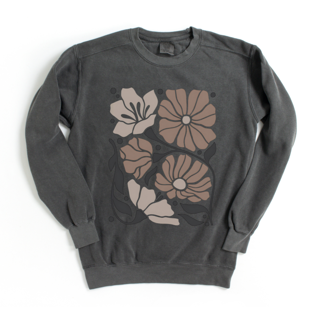 Abstract Boho Floral - Comfort Colors Premium Heavyweight Sweatshirt