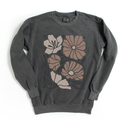 Abstract Boho Floral - Comfort Colors Premium Heavyweight Sweatshirt