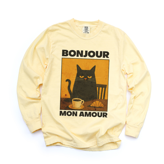 Bonjour Mon Amour - Comfort Colors Premium Heavyweight Sweatshirt
