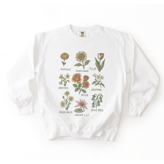 Botanical Sketchbook - Comfort Colors Premium Heavyweight Sweatshirt