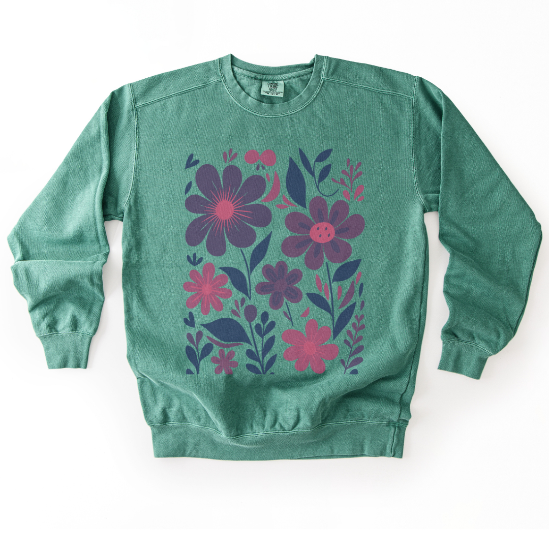 Floral Riot - Comfort Colors Premium Heavyweight Sweatshirt