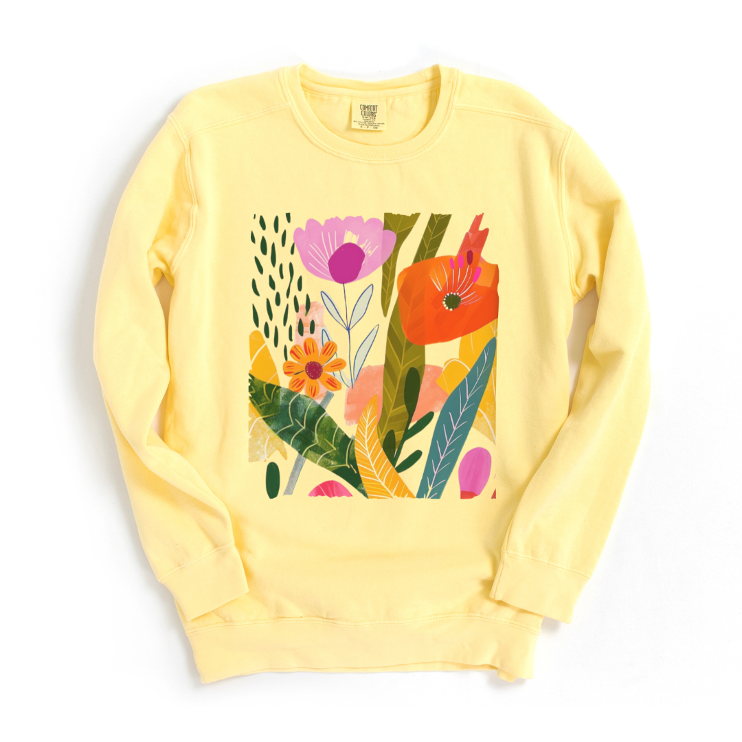 Modern Art Plant Print - Comfort Colors Premium Heavyweight Sweatshirt