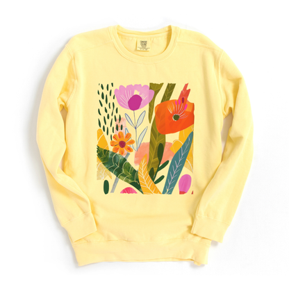 Modern Art Plant Print - Comfort Colors Premium Heavyweight Sweatshirt