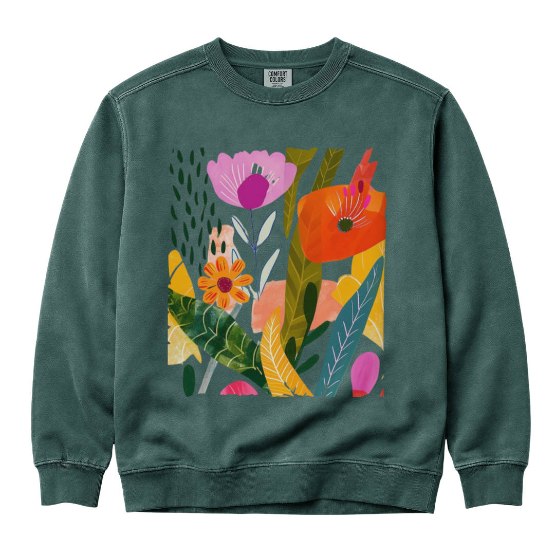 Modern Art Plant Print - Comfort Colors Premium Heavyweight Sweatshirt