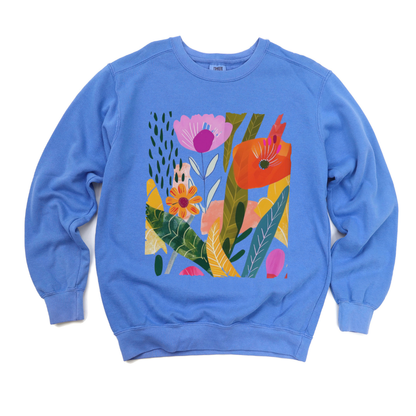 Modern Art Plant Print - Comfort Colors Premium Heavyweight Sweatshirt
