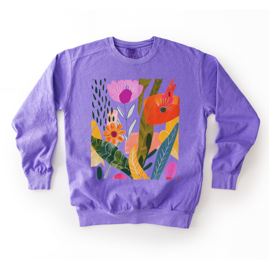 Modern Art Plant Print - Comfort Colors Premium Heavyweight Sweatshirt