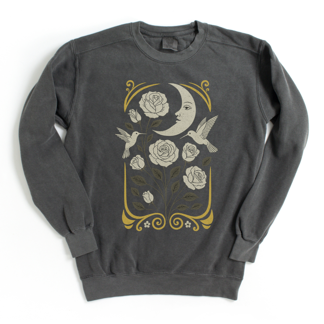 Moonlight Floral - Comfort Colors Premium Heavyweight Sweatshirt