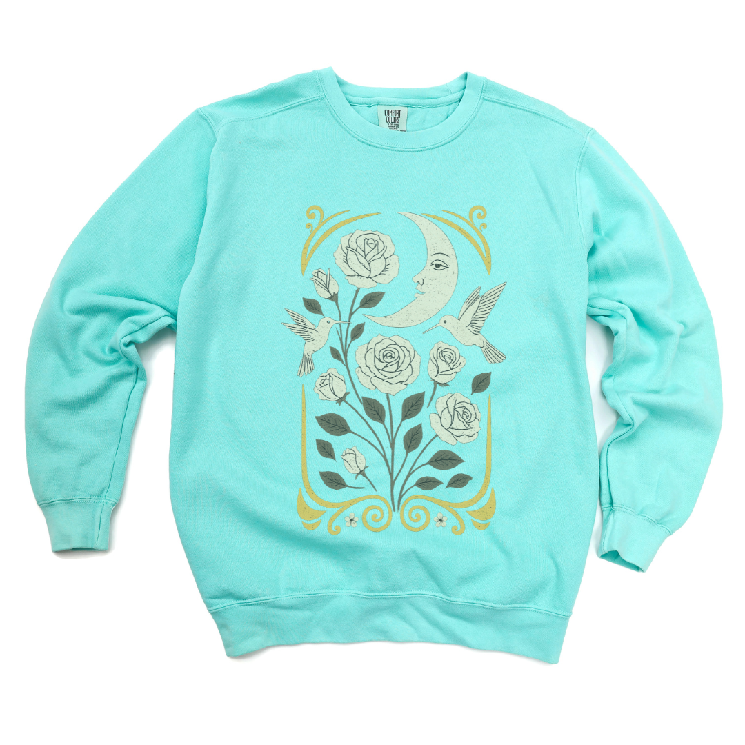 Moonlight Floral - Comfort Colors Premium Heavyweight Sweatshirt