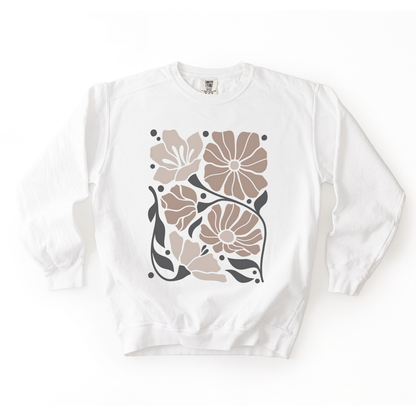 Abstract Boho Floral - Comfort Colors Premium Heavyweight Sweatshirt