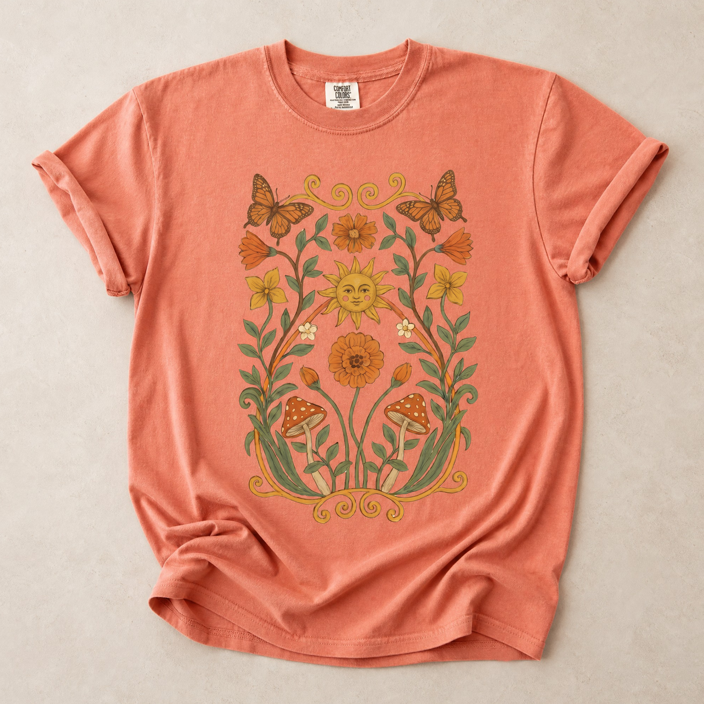 Golden Butterfly - Comfort Colors Relaxed Fit Premium T Shirt