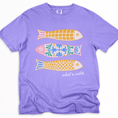 What A Catch -  Relaxed Fit Vintage Wash T Shirt