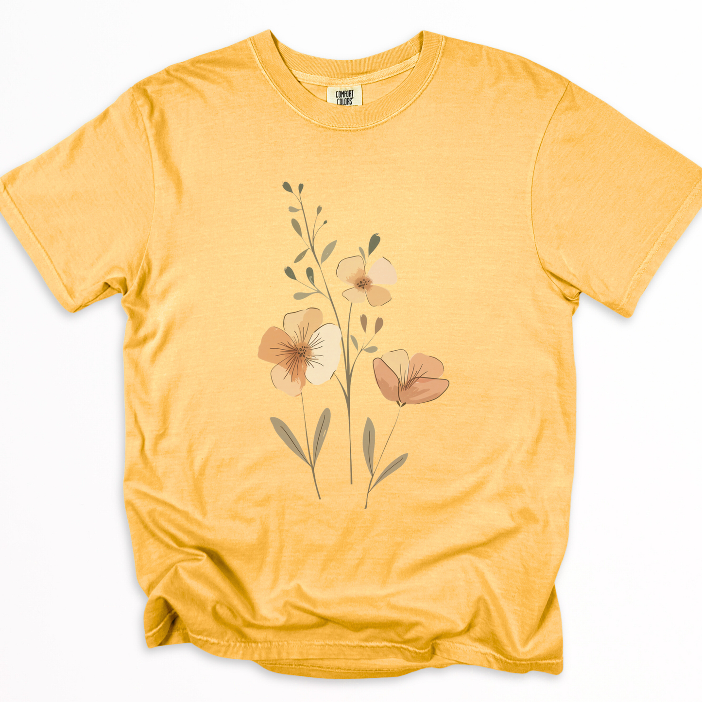 Boho Water Color Flowers   - Comfort Colors Relaxed Fit Premium T Shirt