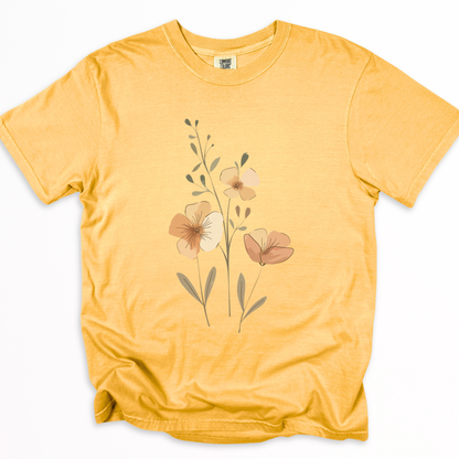 Boho Water Color Flowers   - Comfort Colors Relaxed Fit Premium T Shirt