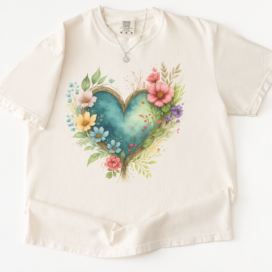 Nature's Embrace -  Relaxed Fit Vintage Wash T Shirt