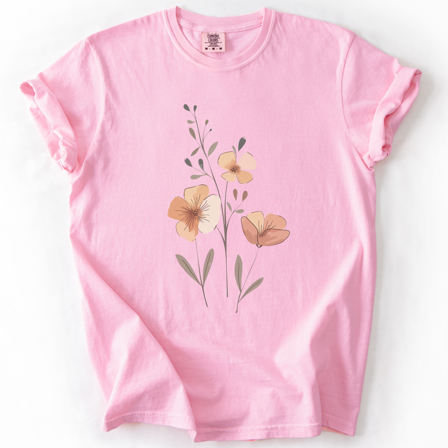 Boho Water Color Flowers   - Comfort Colors Relaxed Fit Premium T Shirt