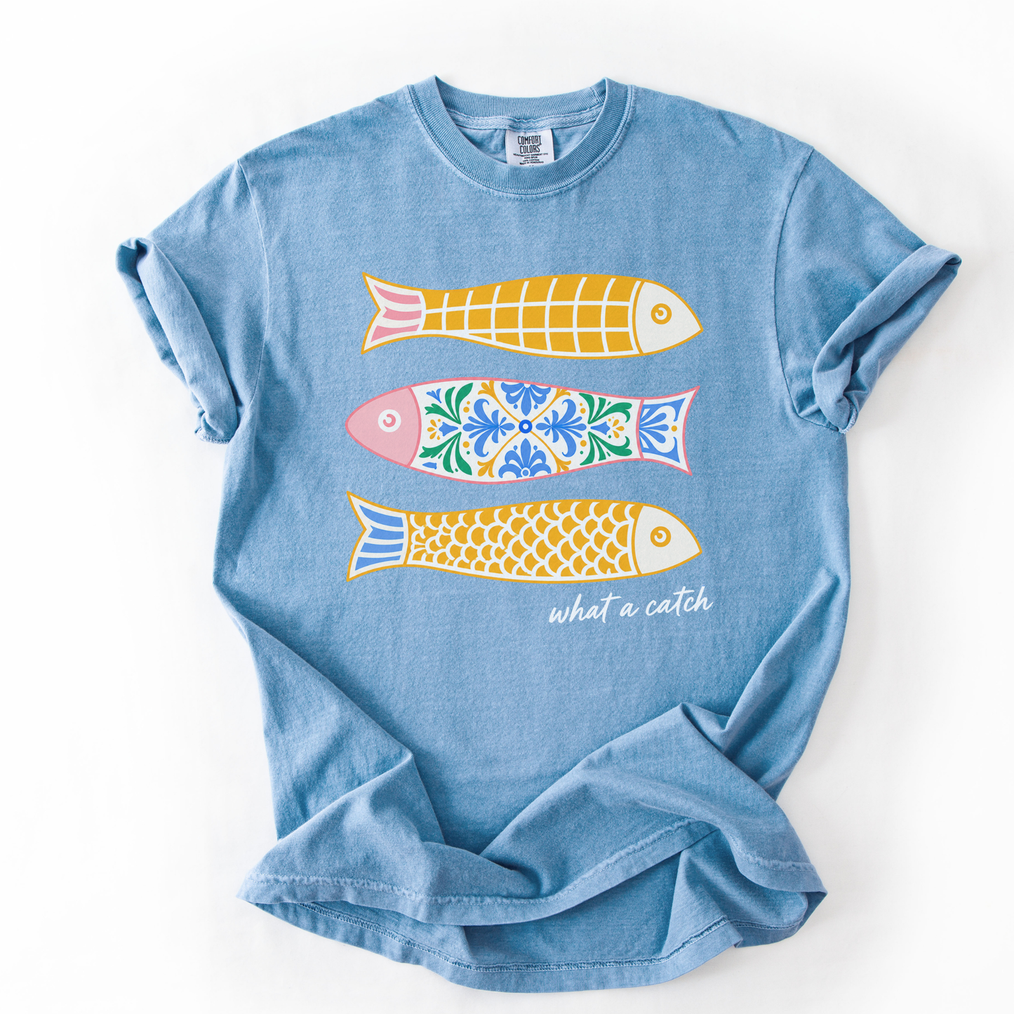 What A Catch -  Relaxed Fit Vintage Wash T Shirt