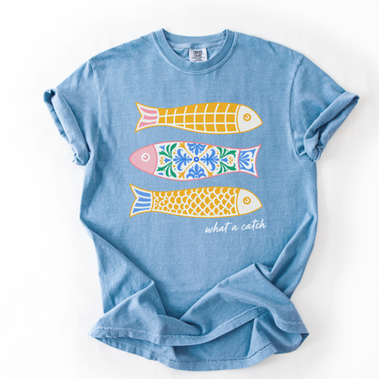 What A Catch -  Relaxed Fit Vintage Wash T Shirt