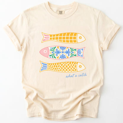 What A Catch -  Relaxed Fit Vintage Wash T Shirt
