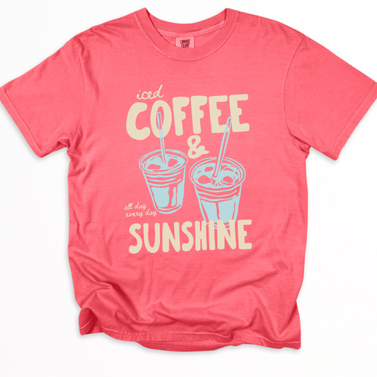 Iced Coffee & Sunshine - Comfort Colors Relaxed Fit Premium T Shirt