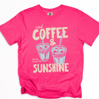 Iced Coffee & Sunshine - Comfort Colors Relaxed Fit Premium T Shirt