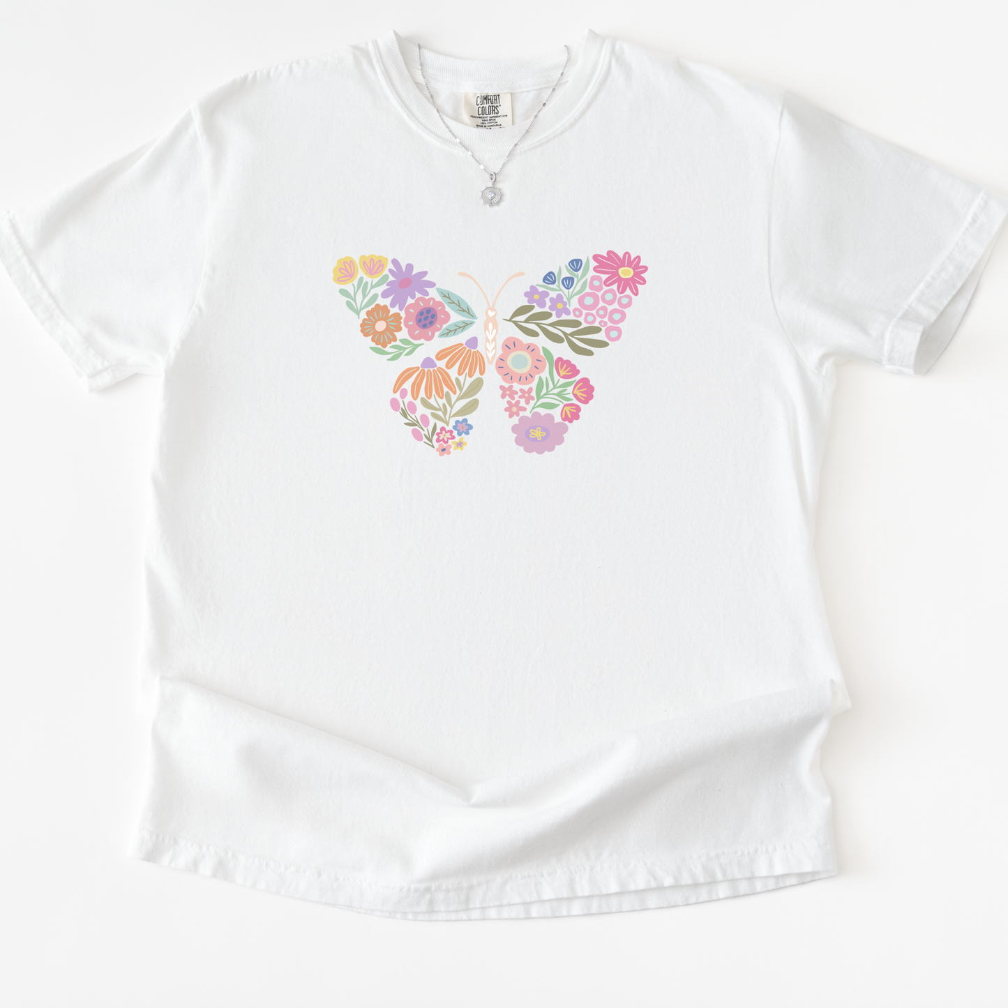 Boho Floral Butterfly -  Comfort Colors Relaxed Fit Premium T Shirt
