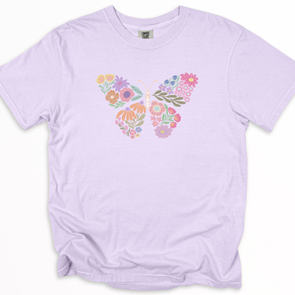 Boho Floral Butterfly -  Comfort Colors Relaxed Fit Premium T Shirt