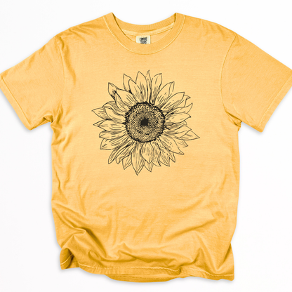 Graphite Sunflower - Comfort Colors Relaxed Fit Premium T Shirt
