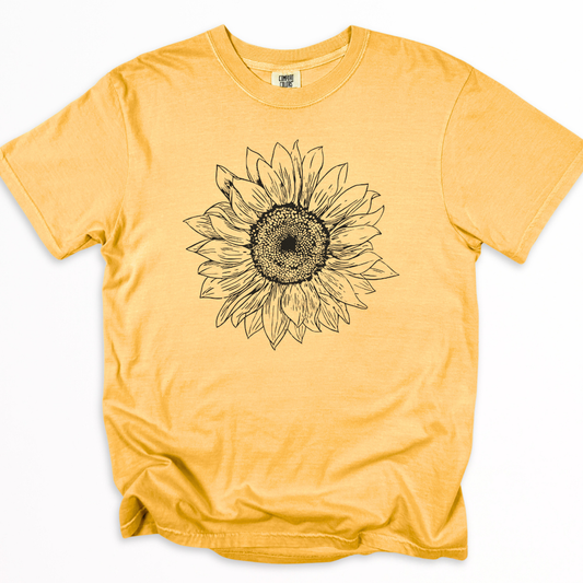 Graphite Sunflower - Comfort Colors Relaxed Fit Premium T Shirt