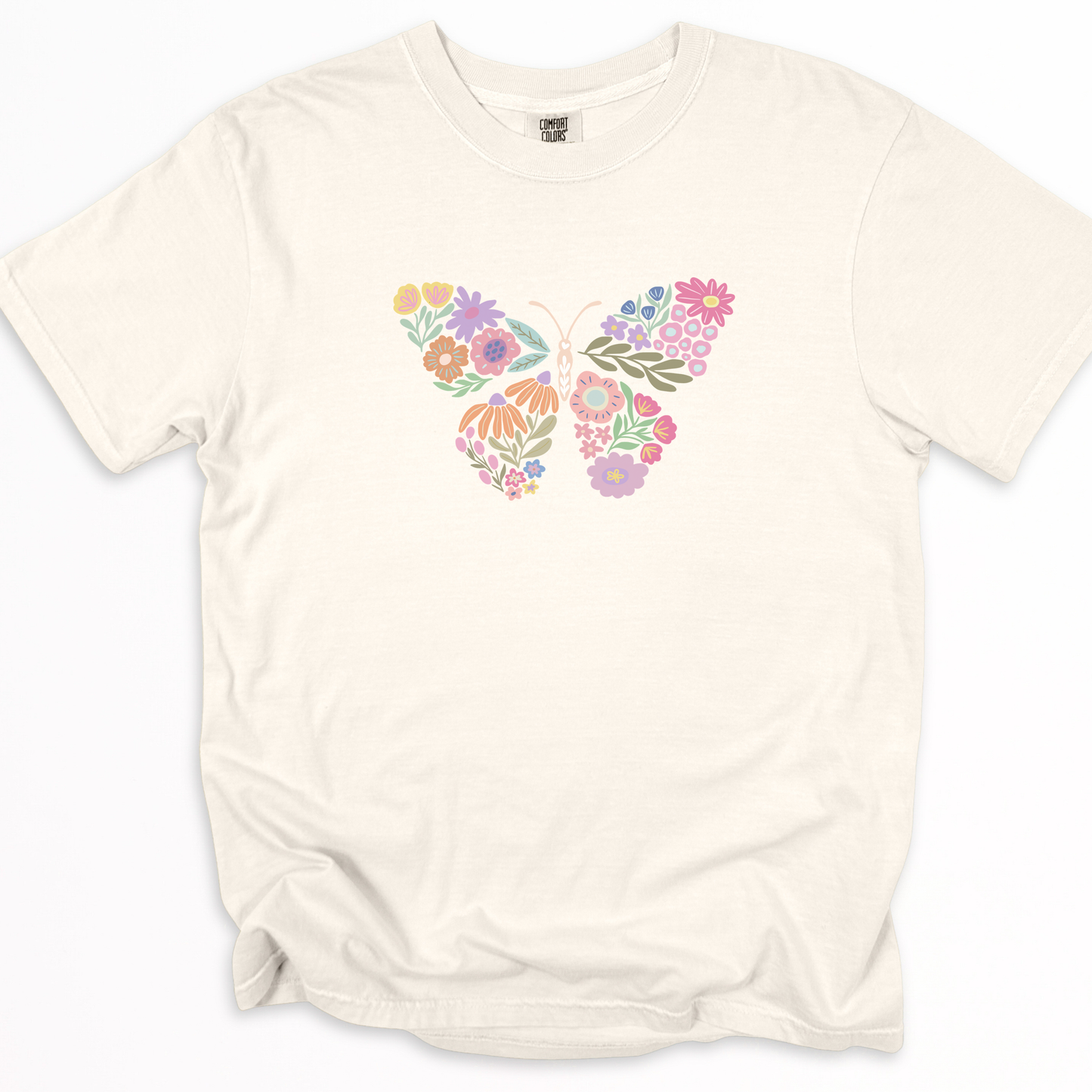 Boho Floral Butterfly -  Comfort Colors Relaxed Fit Premium T Shirt