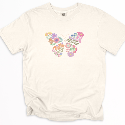 Boho Floral Butterfly -  Comfort Colors Relaxed Fit Premium T Shirt