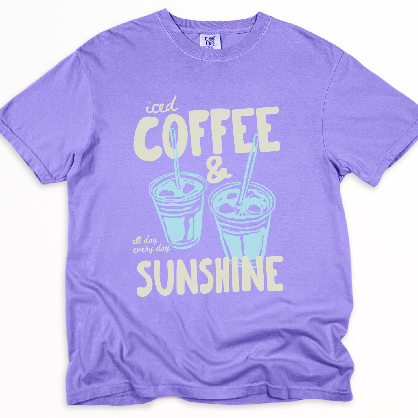 Iced Coffee & Sunshine - Comfort Colors Relaxed Fit Premium T Shirt