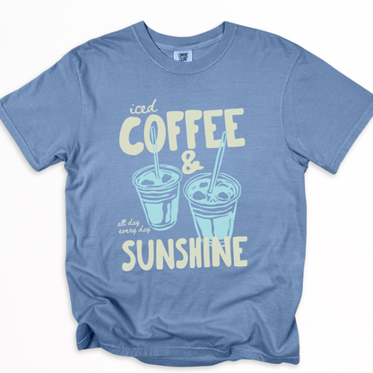 Iced Coffee & Sunshine - Comfort Colors Relaxed Fit Premium T Shirt