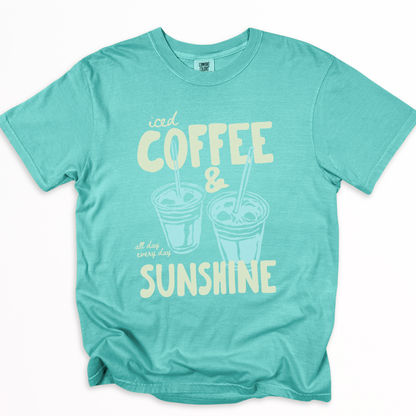 Iced Coffee & Sunshine - Comfort Colors Relaxed Fit Premium T Shirt