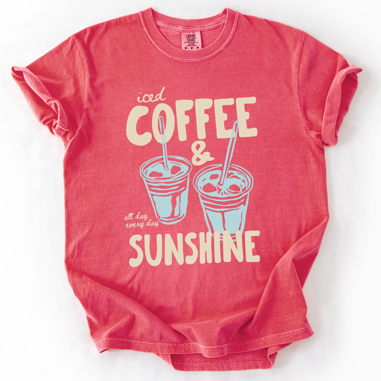 Iced Coffee & Sunshine - Comfort Colors Relaxed Fit Premium T Shirt