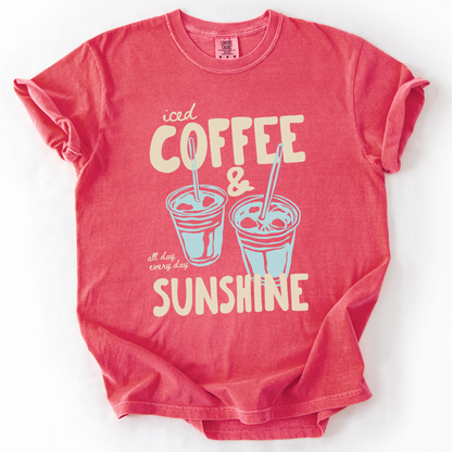 Iced Coffee & Sunshine - Comfort Colors Relaxed Fit Premium T Shirt