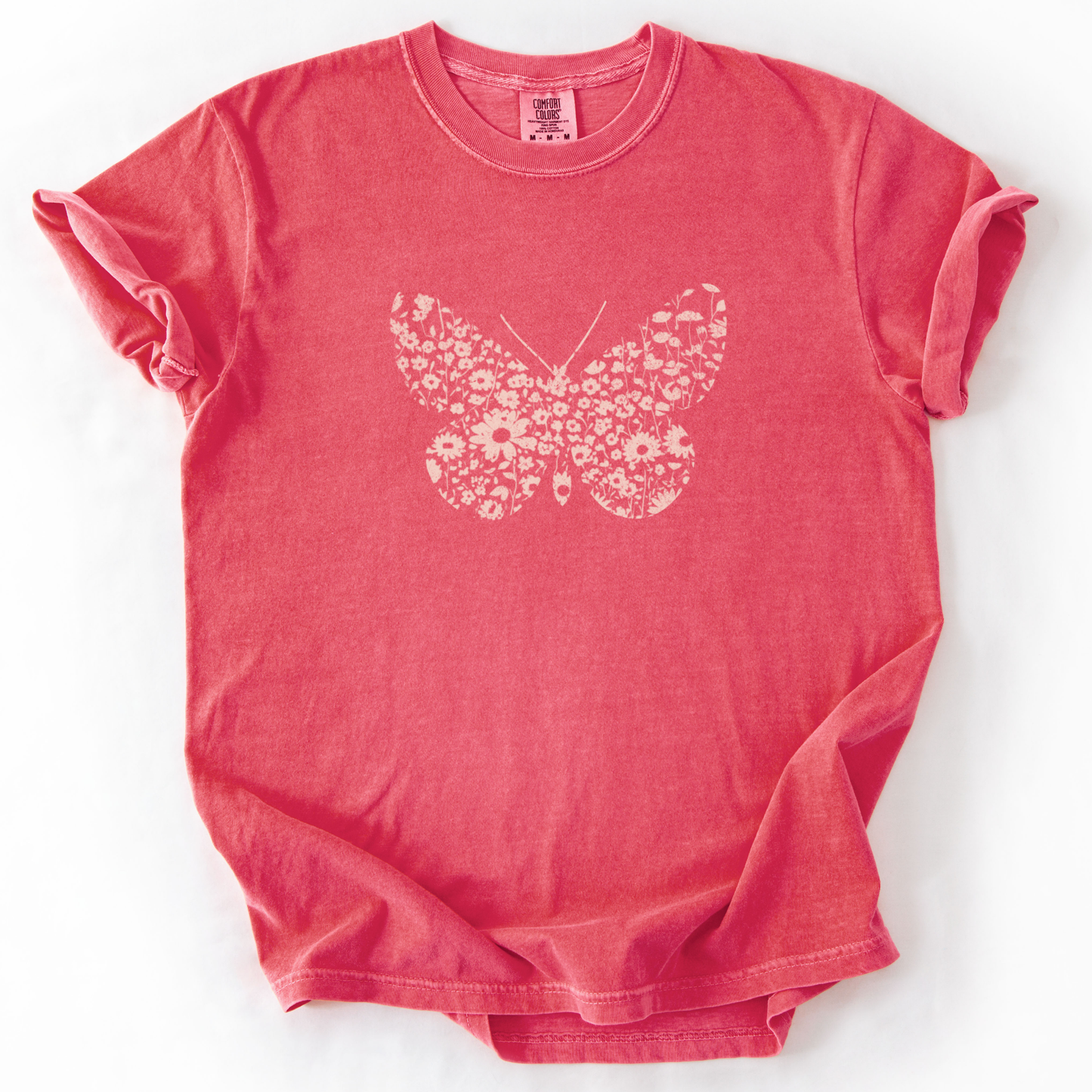 Silhouette Floral Butterfly - Relaxed Fit Premium T Shirt