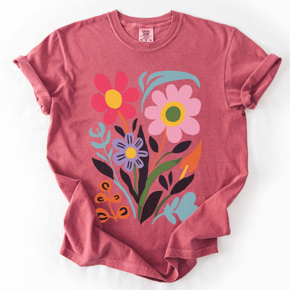 Vivid Floral - Comfort Colors Relaxed Fit Premium T Shirt