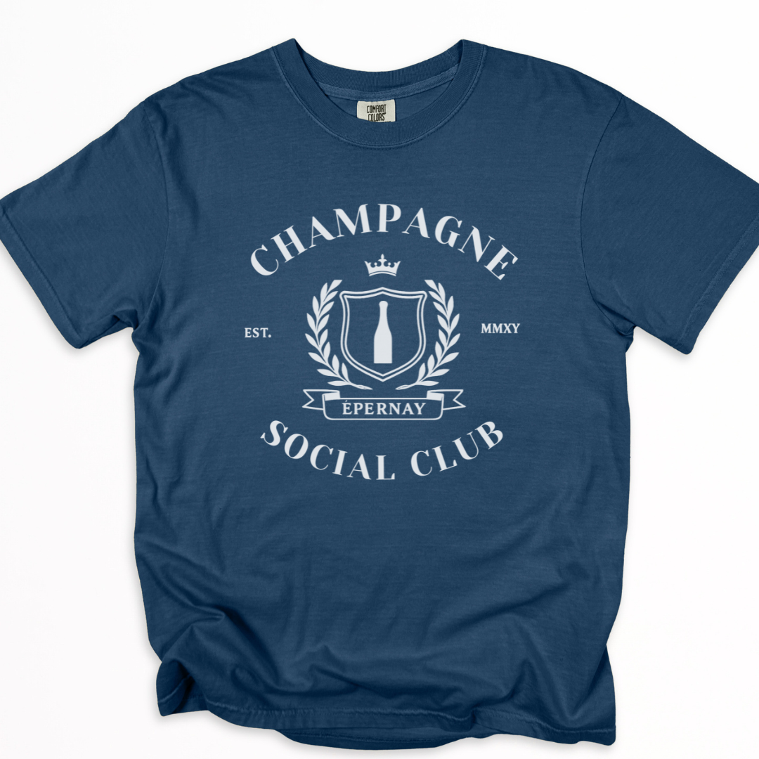 Champagne Social Club - Comfort Colors Relaxed Fit Premium T Shirt