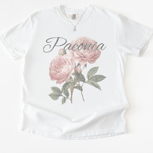 Paeonia, Vintage Tee -  Comfort Colors Relaxed Fit Premium T Shirt