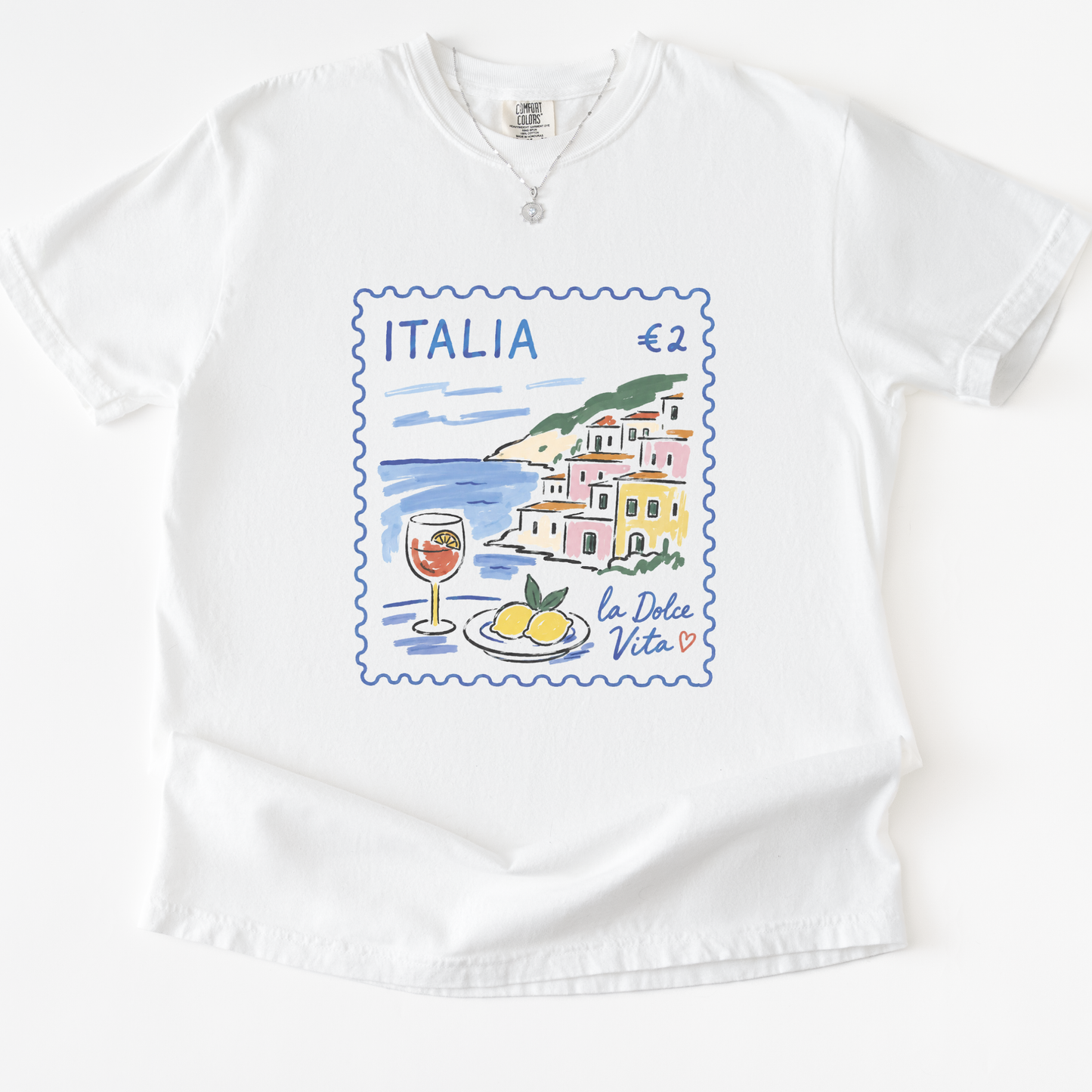Postage from Positano -  Relaxed Fit Vintage Wash T Shirt
