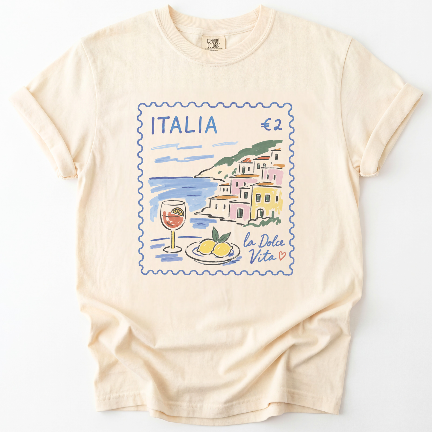Postage from Positano -  Relaxed Fit Vintage Wash T Shirt