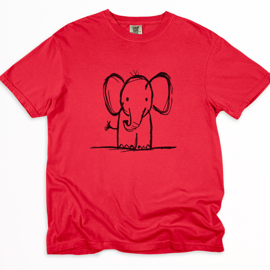 Elephant Sketch - Comfort Colors Relaxed Fit Premium T Shirt