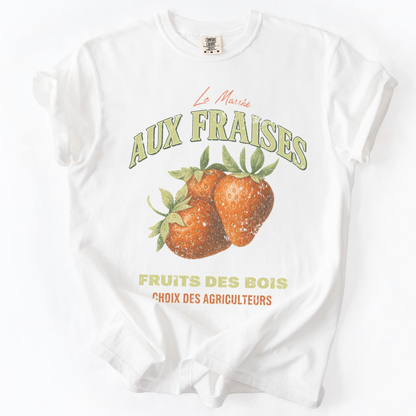 Aux Fraises -  Relaxed Fit Vintage Wash T Shirt