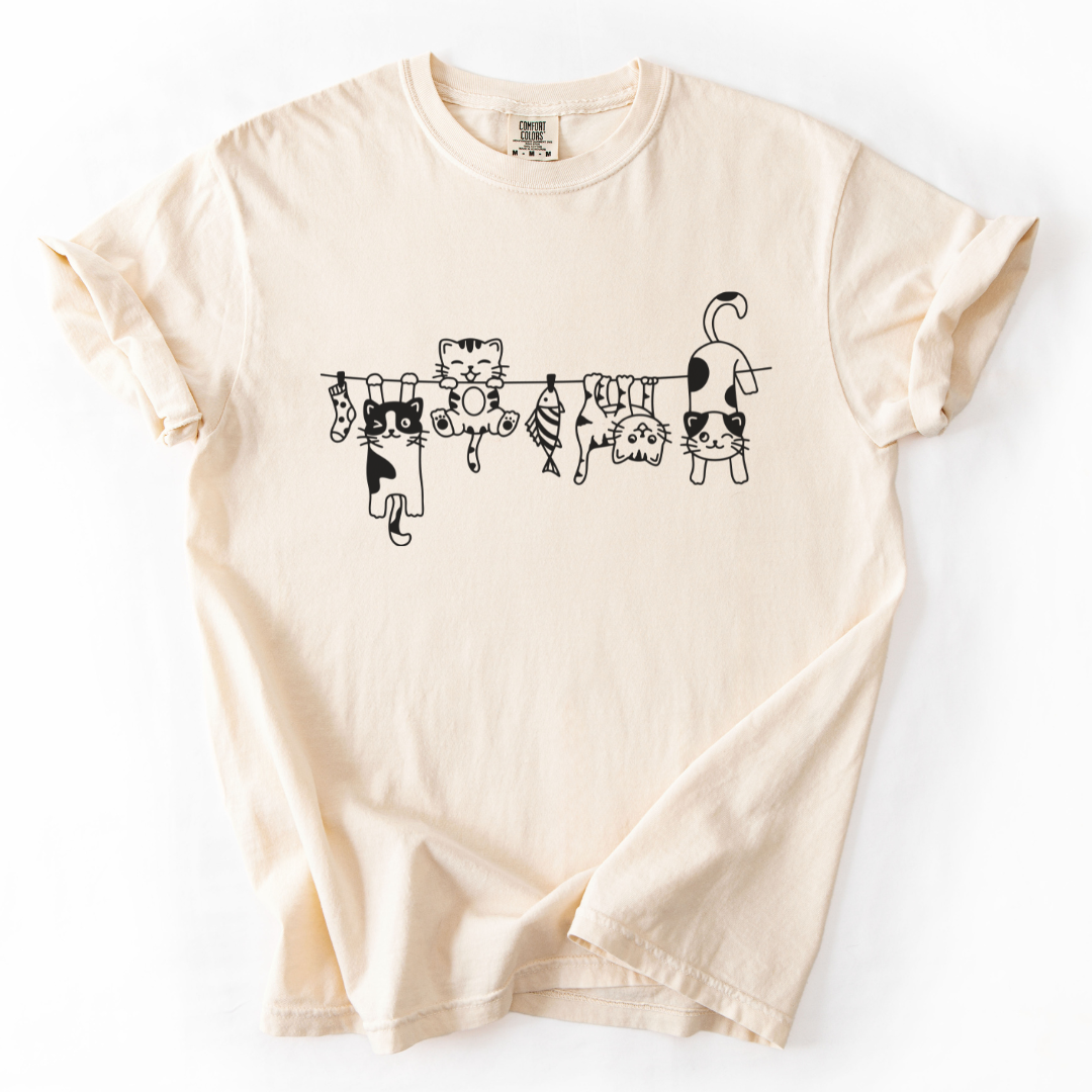 Cats -  Relaxed Fit Vintage Wash T Shirt