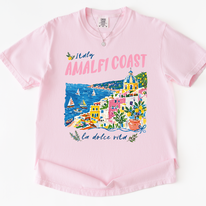 Amalfi Coast Painting - Comfort Colors Relaxed Fit Premium T Shirt