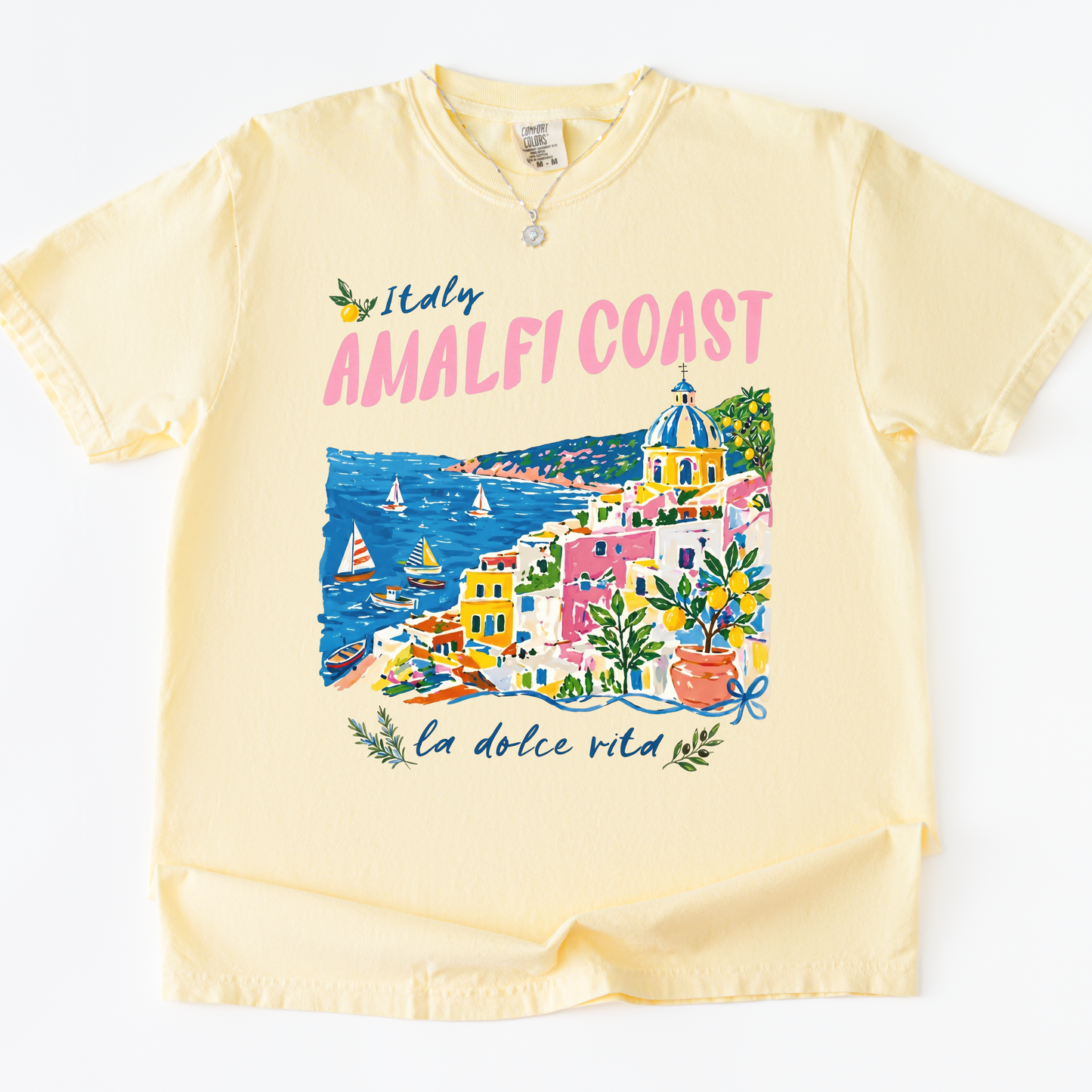 Amalfi Coast Painting - Comfort Colors Relaxed Fit Premium T Shirt
