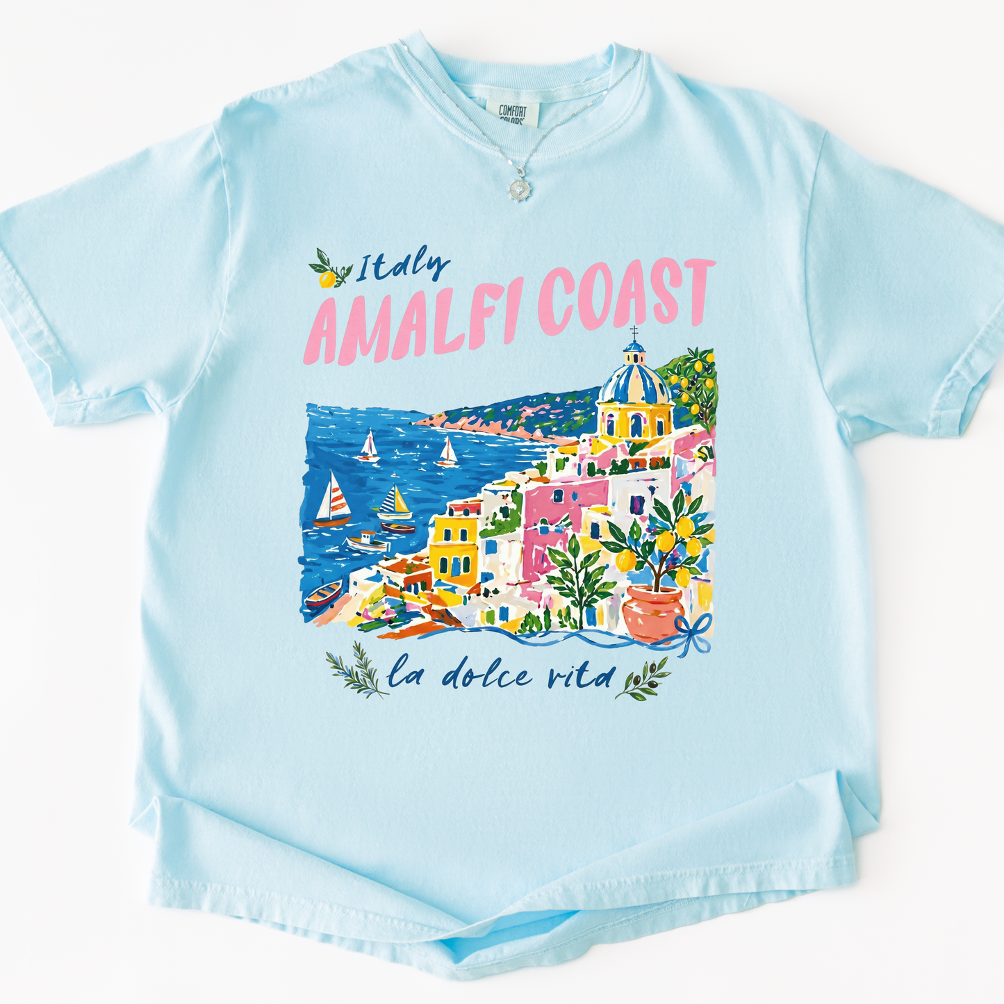 Amalfi Coast Painting - Comfort Colors Relaxed Fit Premium T Shirt