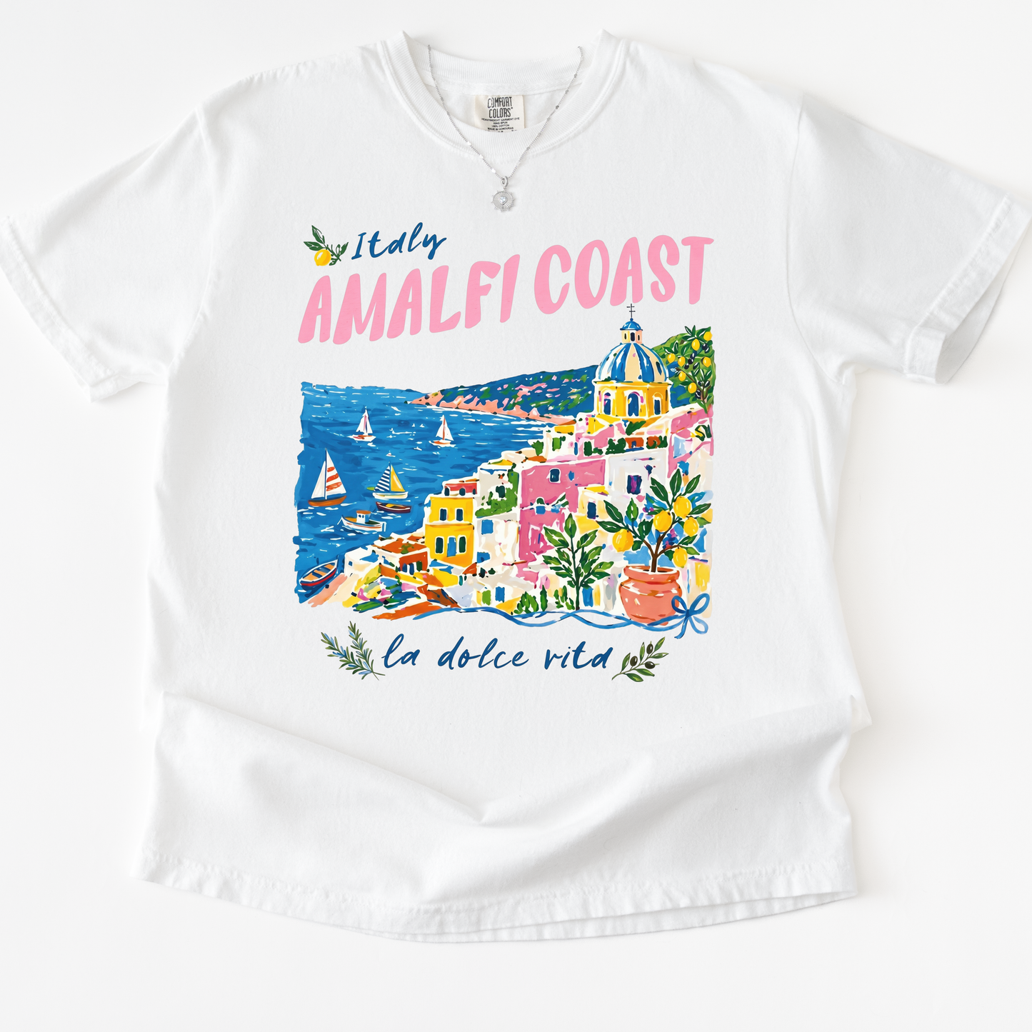 Amalfi Coast Painting - Comfort Colors Relaxed Fit Premium T Shirt