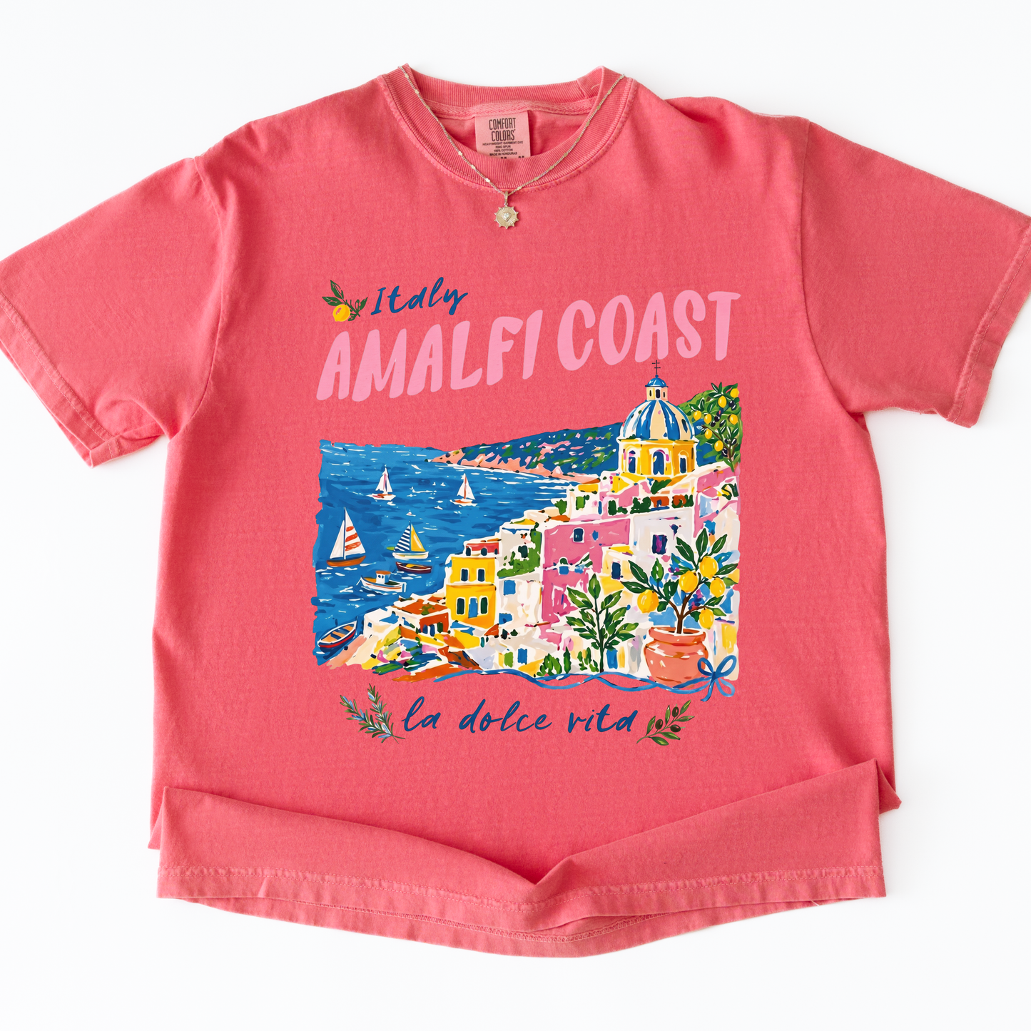 Amalfi Coast Painting - Comfort Colors Relaxed Fit Premium T Shirt